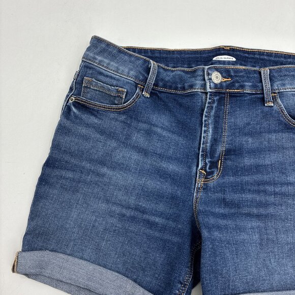 Old Navy Womens Size 6 Blue Denim Jean Shorts Rolled Cuff Casual Summer - Picture 2 of 5